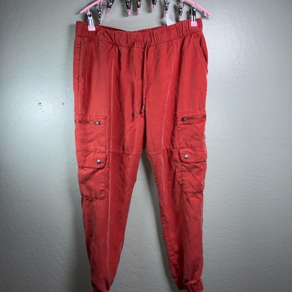 Banana Republic Red TENCEL Cargo Jogger Pants